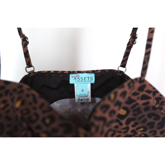 Love your Assets Spanx Brown Leopard Print Tankini Top Swim Pool Small Bandeau - Picture 6 of 6